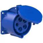 Gniazdo tablicowe proste 32A 3P+Z+N 230V 50/60Hz 9h IP44, kołnierz 70X70, rozstaw śrub 56X56