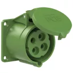 Gniazdo tablicowe proste 32A 2P+Z >50-500V 100-300Hz 10h IP44, kołnierz 70X70, rozstaw śrub 56X56