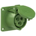 Gniazdo tablicowe proste 16A 2P+Z >50-500V 301-500Hz 2h IP44, kołnierz 70X70, rozstaw śrub 56X56