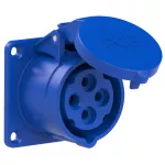 Gniazdo tablicowe proste TURBO TWIST 16A 3P+Z 230V 50/60Hz 9h IP44, kołnierz 70X70, rozstaw śrub 56X56