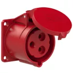 Gniazdo tablicowe proste TURBO TWIST 32A 2P+Z 400V 50/60Hz 9h IP44, kołnierz 70X70, rozstaw śrub 56X56