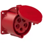 Gniazdo tablicowe proste TURBO TWIST 32A 3P+Z+N 400V 50/60Hz 6h IP44, kołnierz 70X70, rozstaw śrub 56X56