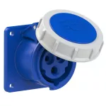 Gniazdo tablicowe proste 16A 2P+Z 230V 50/60Hz 6h IP67, kołnierz 70X70, rozstaw śrub 56X56