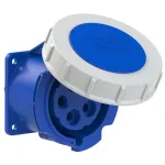 Gniazdo tablicowe proste 32A 3P+Z+N 230V 50/60Hz 9h IP67, kołnierz 70X70, rozstaw śrub 65X65