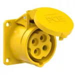 Gniazdo tablicowe proste 16A 3P+Z 110V 50/60Hz 4h IP44, kołnierz 65X65, rozstaw śrub 52X52