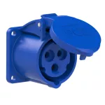 Gniazdo tablicowe proste 16A 2P+Z 230V 50/60Hz 6h IP44, kołnierz 55X55, rozstaw śrub 44X44
