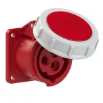 Gniazdo tablicowe proste 16A 2P+Z 400V 50/60Hz 9h IP67, kołnierz 60X60, rozstaw śrub 47X47