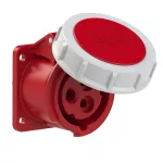 Gniazdo tablicowe proste 16A 2P+Z 400V 50/60Hz 9h IP67, kołnierz 54X60, rozstaw śrub 44X44