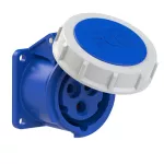 Gniazdo tablicowe proste 16A 2P+Z 230V 50/60Hz 6h IP67, kołnierz 55X55, rozstaw śrub 44X44