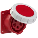 Gniazdo tablicowe proste 16A 3P+Z+N 400V 50/60Hz 4h IP67, kołnierz 75X75, rozstaw śrub 60X60, styki niklowane