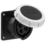 Gniazdo tablicowe proste 16A 3P+Z 500V 50/60Hz 7h IP67, kołnierz 75X75, rozstaw śrub 60X60, styki niklowane