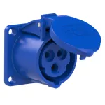 Gniazdo tablicowe proste 16A 2P+Z 230V 50/60Hz 6h IP44, kołnierz 60X60, rozstaw śrub 47X47, styki niklowane