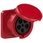 Gniazdo tablicowe proste POWER TWIST 63A 3P+Z+N 400V 50/60Hz 6h IP44, kołnierz 100X100, rozstaw śrub 80X80,