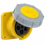 Gniazdo tablicowe proste POWER TWIST 63A 3P+Z+N 110V 50/60Hz 4h IP66/67, kołnierz 100X100, rozstaw śrub 80X80