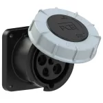 Gniazdo tablicowe proste POWER TWIST 63A 3P+Z+N 500V 50/60Hz 7h IP66/67, kołnierz 100X100, rozstaw śrub 80X80