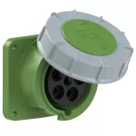 Gniazdo tablicowe proste POWER TWIST 63A 3P+Z+N >50-500V 100-300Hz 10h IP66/67, kołnierz 100X100, rozstaw śrub 80X80