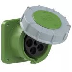 Gniazdo tablicowe proste POWER TWIST 63A 3P+Z+N >50-500V 301-500Hz 2h IP66/67, kołnierz 100X100, rozstaw śrub 80X80