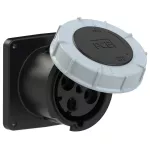 Gniazdo tablicowe proste POWER TWIST 125A 3P+Z 500V 50/60Hz 7h IP66/67, kołnierz 120X120, rozstaw śrub 100X100