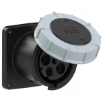 Gniazdo tablicowe proste POWER TWIST 125A 3P+Z+N 500V 50/60Hz 7h IP66/67, kołnierz 120X120, rozstaw śrub 100X100