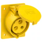 Gniazdo tablicowe skośne 32A 2P+Z 110V 50/60Hz 4h IP44/54 (kołnierz 80X97, rozstaw śrub 60X73)