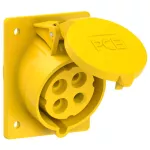 Gniazdo tablicowe skośne 32A 3P+Z 110V 50/60Hz 4h IP44/54 (kołnierz 80X97, rozstaw śrub 60X73)