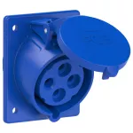 Gniazdo tablicowe skośne 32A 3P+Z 230V 50/60Hz 9h IP44/54 (kołnierz 80X97, rozstaw śrub 60X73)