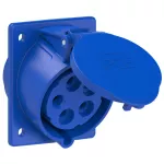 Gniazdo tablicowe skośne 32A 3P+Z+N 230V 50/60Hz 9h IP44/54 (kołnierz 80X97, rozstaw śrub 60X73)
