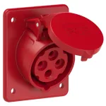 Gniazdo tablicowe skośne 16A 3P+Z 400V 50/60Hz 6h IP44/54 (kołnierz 80X97, rozstaw śrub 60X73)