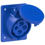 Gniazdo tablicowe skośne 16A 3P+Z 230V 50/60Hz 9h IP44/54 (kołnierz 70X85, rozstaw śrub 50X65)