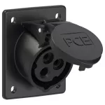 Gniazdo tablicowe skośne 16A 2P+Z 500V 50/60Hz 7h IP44/54 (kołnierz 70X85, rozstaw śrub 50X65)
