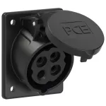 Gniazdo tablicowe skośne 16A 3P+Z 500V 50/60Hz 7h IP44/54 (kołnierz 70X85, rozstaw śrub 50X65)