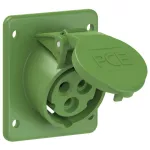 Gniazdo tablicowe skośne 16A 2P+Z >50-500V 100-300Hz 10h IP44/54 (kołnierz 75X85, rozstaw śrub 60X60)