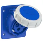 Gniazdo tablicowe skośne 16A 2P+Z 230V 50/60Hz 6h IP67 (kołnierz 75X85, rozstaw śrub 60X60)
