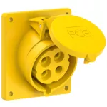 Gniazdo tablicowe skośne 32A 3P+Z 110V 50/60Hz 4h IP44/54 (kołnierz 92X100, rozstaw śrub 77X85)