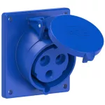 Gniazdo tablicowe skośne 32A 2P+Z 230V 50/60Hz 6h IP44/54 (kołnierz 92X100, rozstaw śrub 77X85)