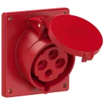 Gniazdo tablicowe skośne 32A 3P+Z 400V 50/60Hz 6h IP44/54 (kołnierz 92X100, rozstaw śrub 77X85)