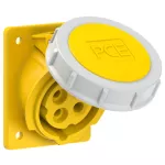 Gniazdo tablicowe skośne 16A 3P+Z 110V 50/60Hz 4h IP67 (kołnierz 70X85, rozstaw śrub 50X65), styki niklowane
