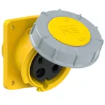 Gniazdo tablicowe skośne POWER TWIST 63A 2P+Z 110V 50/60Hz 4h IP66/67 (kołnierz 100X112, rozstaw śrub 80X88)