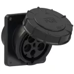 Gniazdo tablicowe skośne POWER TWIST 125A 3P+Z+N 400V 50/60Hz 6h IP66/67 (kołnierz 120X130, rozstaw śrub 100X108), seria MIDNIGHT