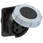 Gniazdo tablicowe skośne POWER TWIST 63A 2P+Z 500V 50/60Hz 7h IP66/67 (kołnierz 100X112, rozstaw śrub 80X88), styk sterujący