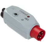 Wtyczka CEE ze zwrotnicą faz z ochroną silnika, z lampką sygnalizacyjną ze wskaźnikiem wirowania 32A 3P+Z+N 400V 50/60Hz 6h IP44 (zakres ustawień: 6-10A; stycznik(AC3): 7,5 Kw)