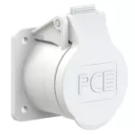 Gniazdo tablicowe proste 16A 2P+Z 42V 50/60Hz 12h IP44/54 (kołnierz 55X55, rozstaw otworów 41X41), styki niklowane