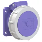 Gniazdo tablicowe proste 32A 2P+Z 24V 50/60Hz IP66/67 (kołnierz 54X60, rozstaw otworów 44X44), styki niklowane