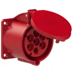 Gniazdo tablicowe proste 32A 5P+Z+N 400V 50/60Hz 6h IP44/54, kołnierz 70X70, rozstaw śrub 56X56, styki niklowane