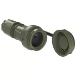 Gniazdo przenośne NAUTILUS wojskowe z bolcem uziemienia z pokrywą 16A 2P+Z 230V 50/60Hz IP66/68, styki niklowane