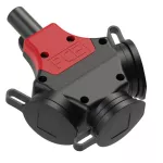 Rozgałęziacz potrójny z klapką i z bolcem uziemnienia 16A 2P+Z 230V IP44, ochrona przed dziećmi