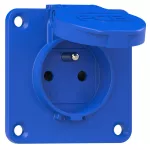 Gniazdo wtyczkowe wersja z bolcem 16A 2P+Z 230V 50/60Hz IP54, tylne podłączenie kołnierz 70X70, styki niklowane 104-7bc