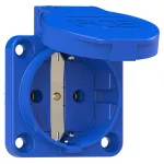 Gniazdo wtyczkowe wersja SCHUKO 16A 2P+Z 230V 50/60Hz IP54, boczne podłączenie kołnierz 50X50, styki niklowane