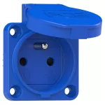 Gniazdo wtyczkowe wersja z bolcem 16A 2P+Z 250V 50/60Hz IP54, tylne podłączenie kołnierz 50X50, ochrona przed dziećmi, styki niklowane