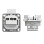 Gniazdo wtyczkowe wersja z bolcem 16A 2P+Z 230V 50/60Hz IP54, tylne podłączenie kołnierz 50X50, styki niklowane, szare 104-0g